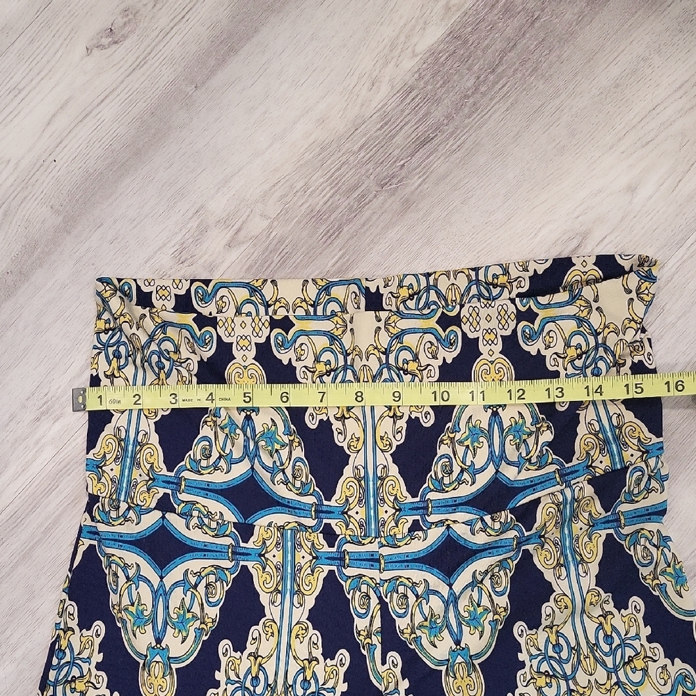 White Mark Palooza Wide-Leg Pants in Blue and Cream - Picture 4 of 7